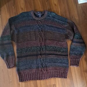 Gant Men's Multicolor Striped Crewneck Sweater. 100% Cotton